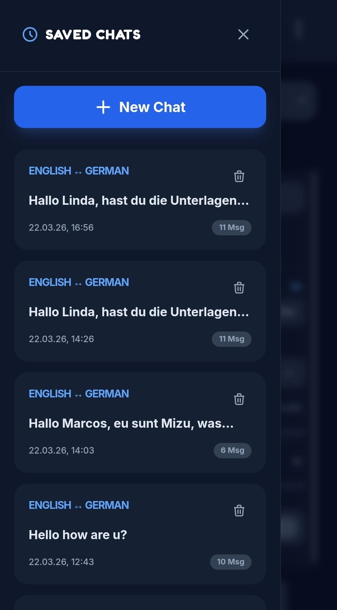 PolyglotDuo Chat-Verlauf